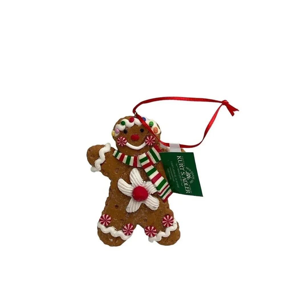 Kurt S. Adler Gingerbread Christmas Ornament With Tags 4”